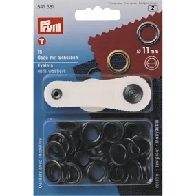 15 œillets noirs couture 11 mm - prym 541381