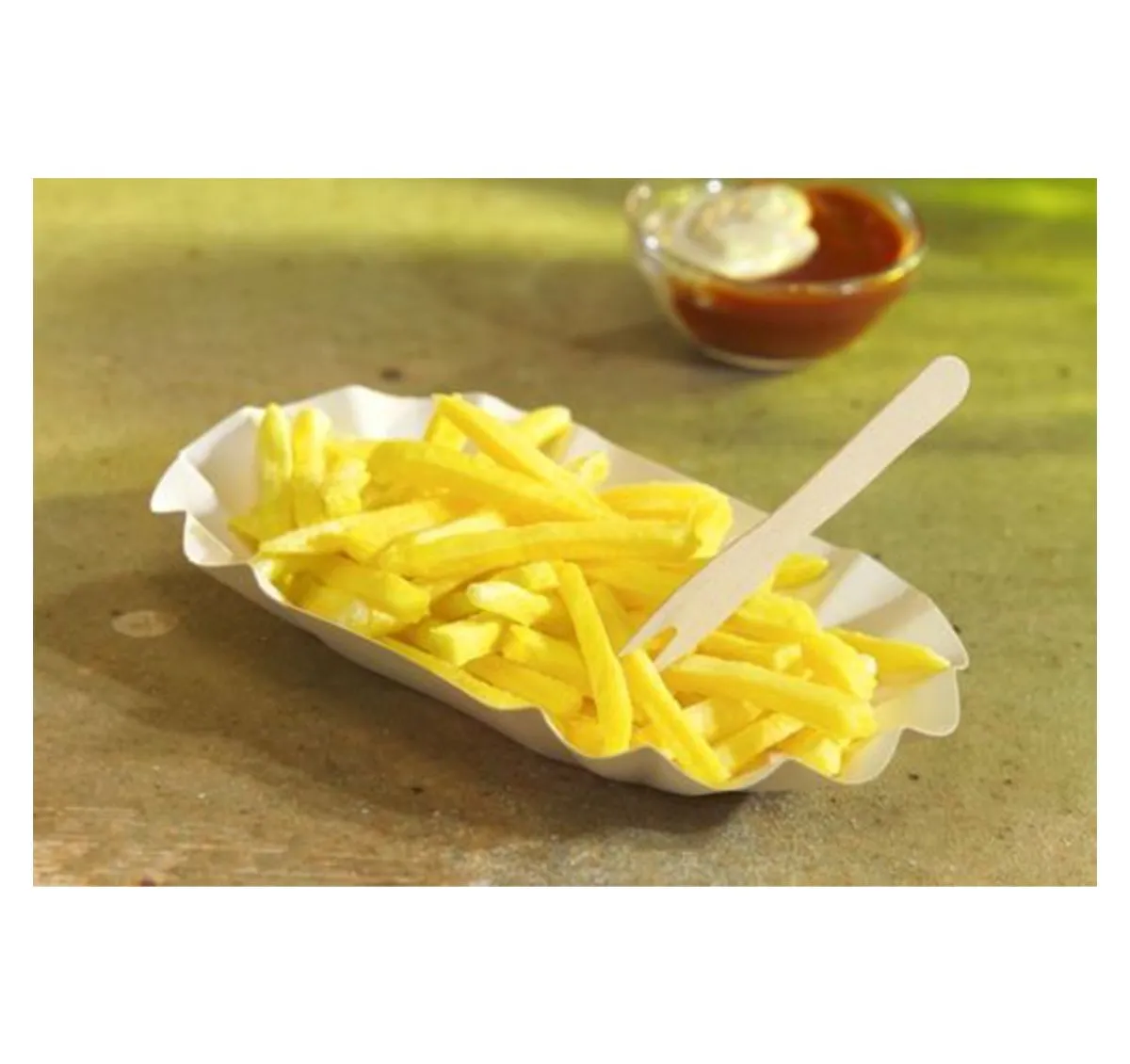 250 Assiettes barquette carton 105x200 Blanc