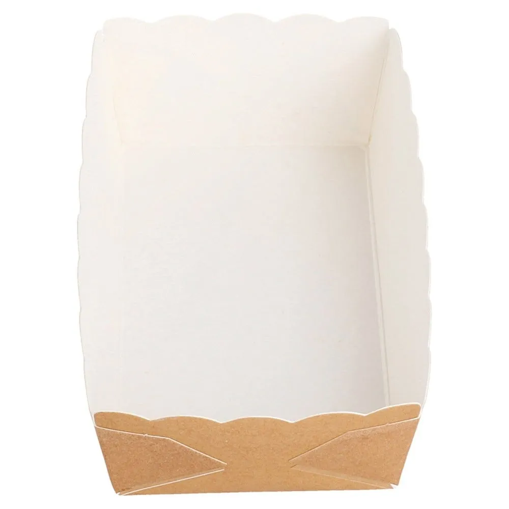 Barquette carton brun intérieur blanc 9x5x3,2cm - par 100