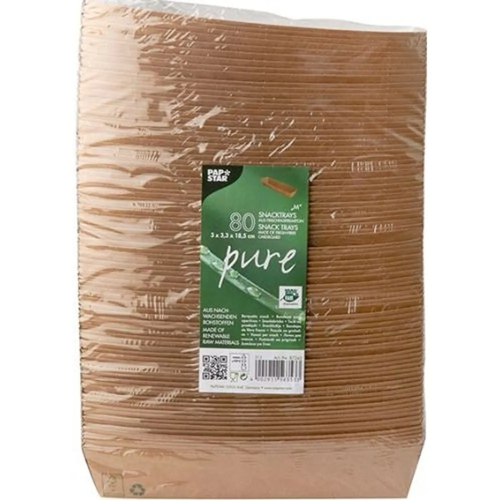 Barquettes snack carton 3cmx3,3cmx18,5cm marron par 560