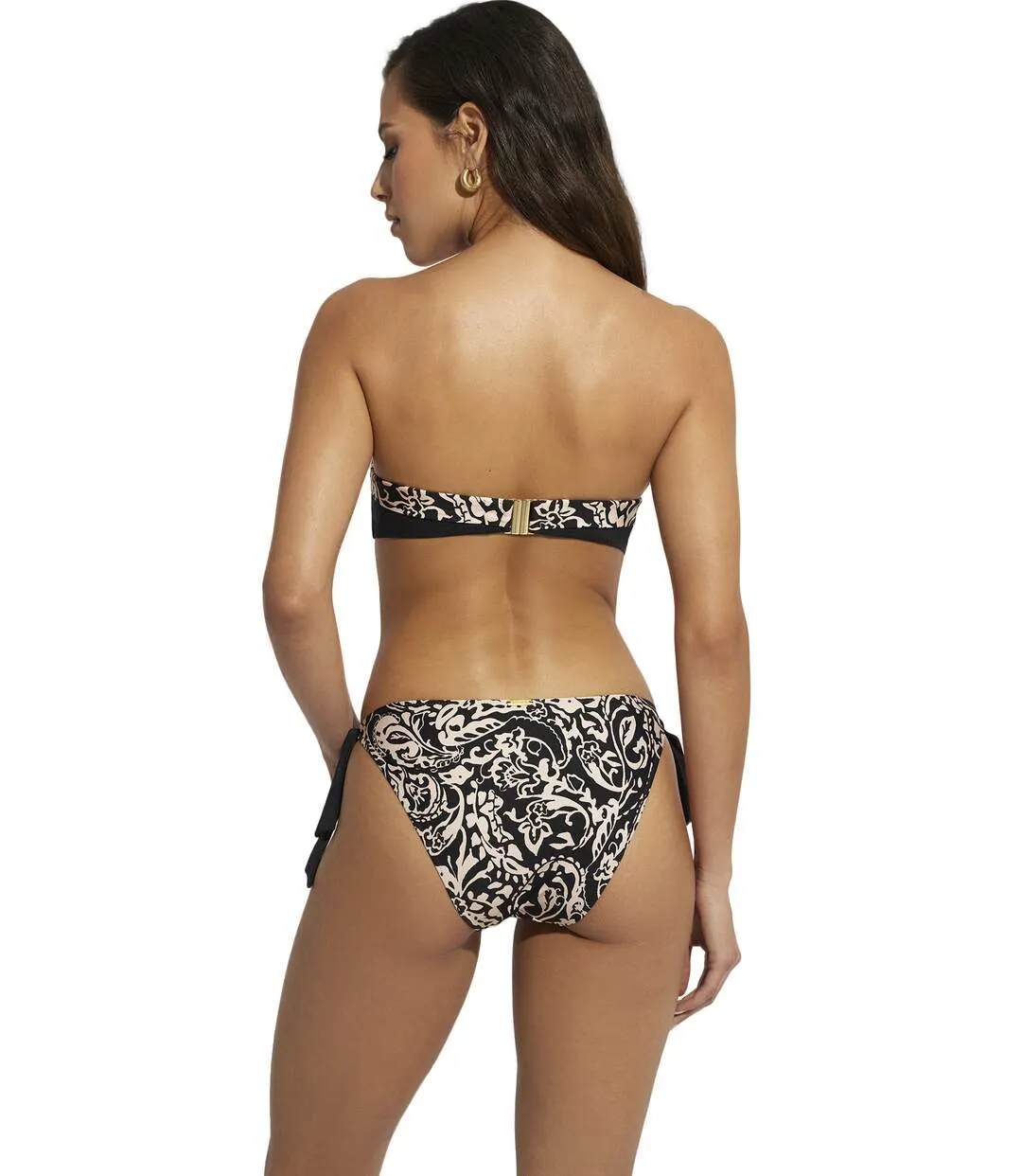 Bas maillot slip de bain taille basse à nouettes Creta Selmark Mare