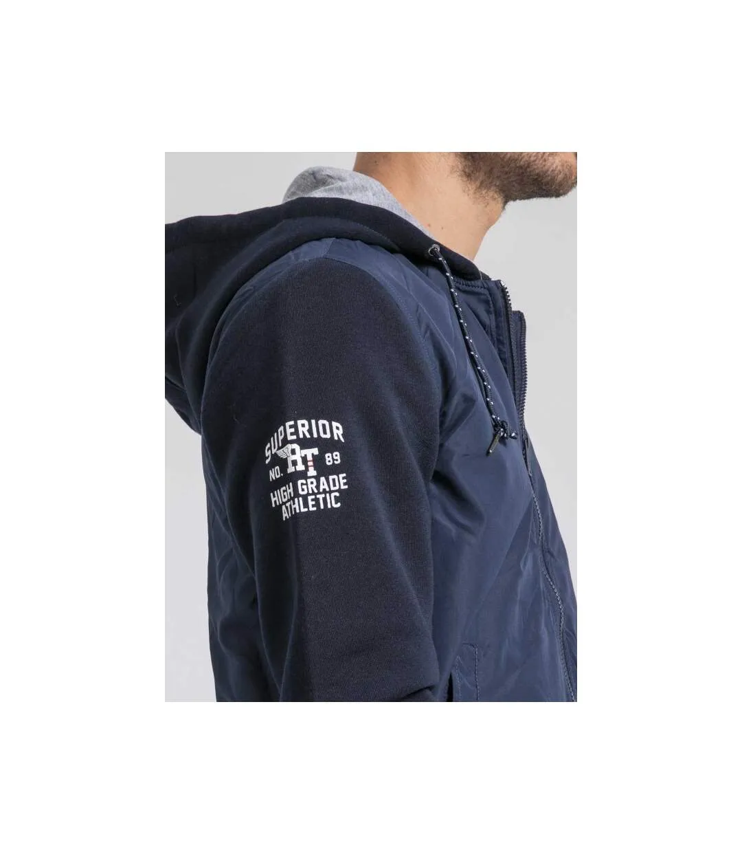 Blouson bimatière capuche ZOUX