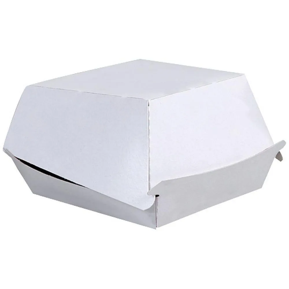 Boite hamburger carton compact blanc 120x120x95 x300 carton + pe