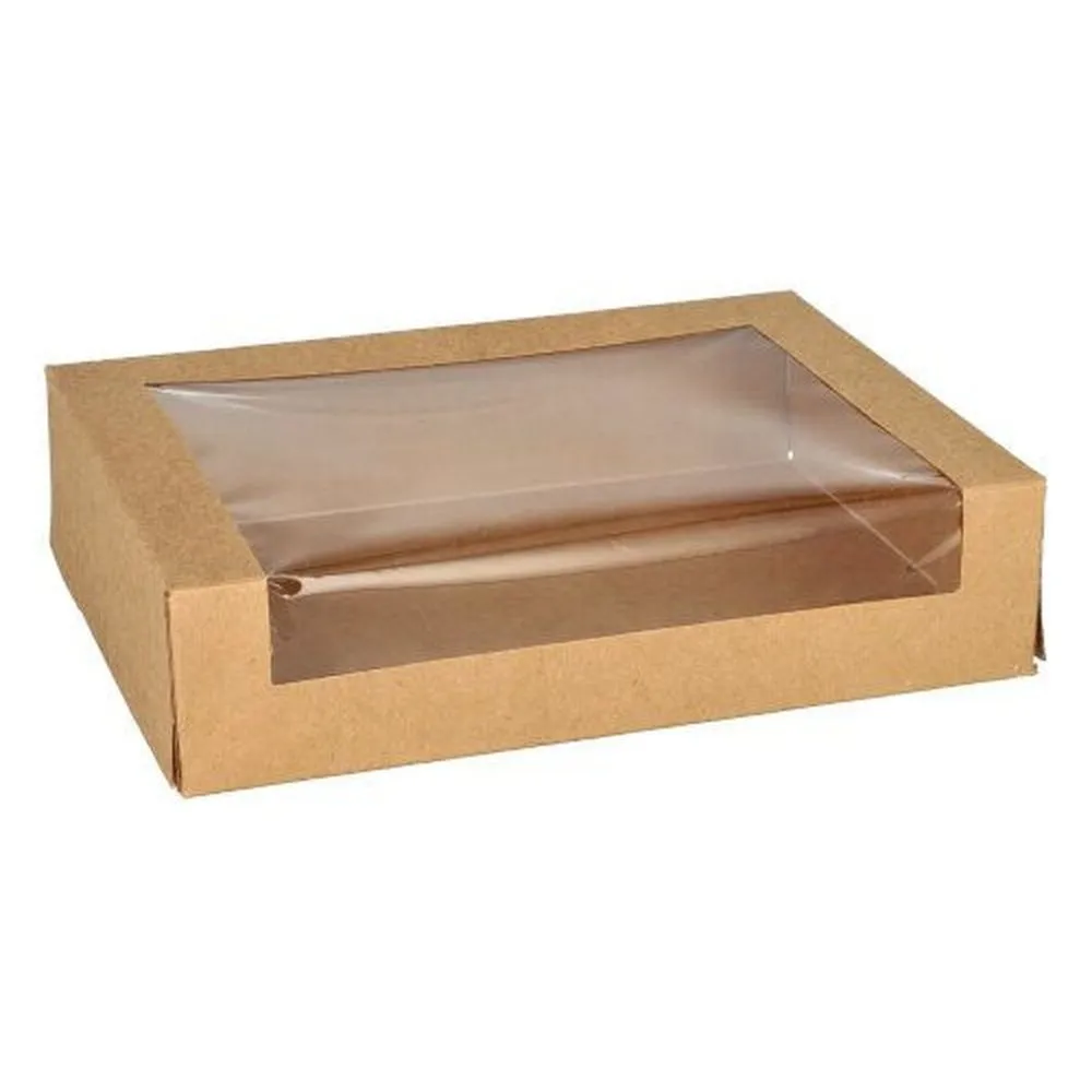 Boites sushis fenêtre carton kraft 4,5cmx19,5cmx14cm par 100