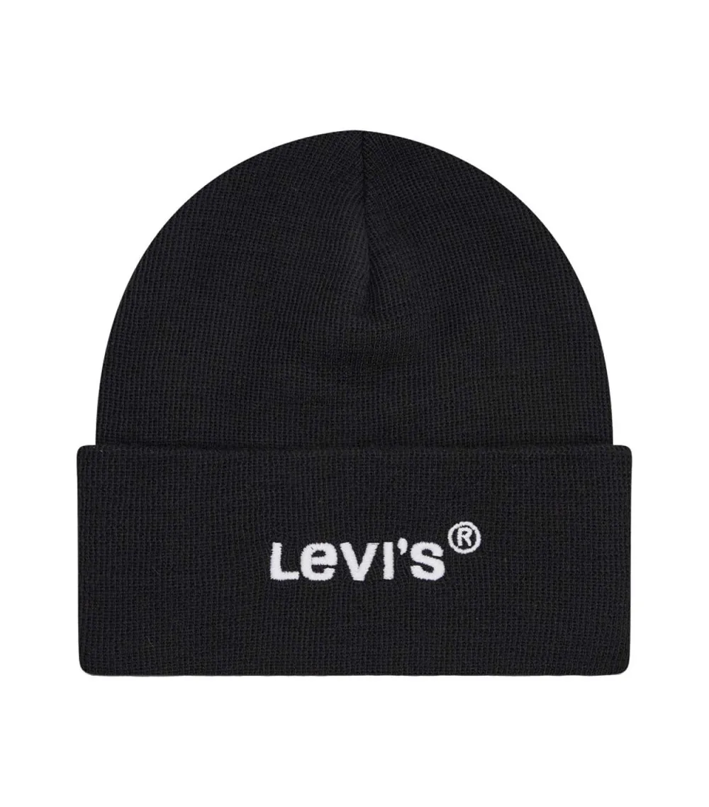 Bonnet Levi's noir à logo contrastant