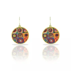 Boucles d'oreilles « carré Pop » RAS dorée