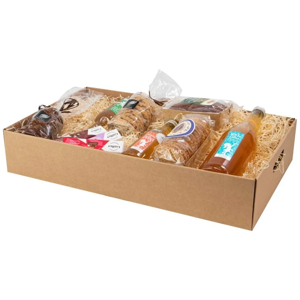 Cagette carton kraft 55x33,5x10cm en carton livre a plat