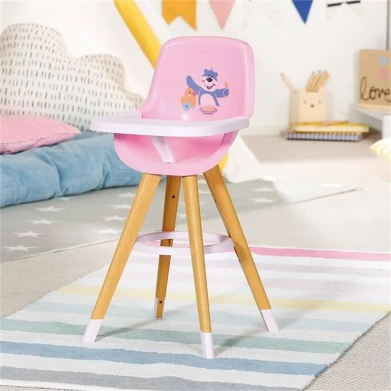 Chaise haute pour poupée BABY BORN - ZAPF CREATION - Modèle Highchair - Rose et marron rose - Zapf Creation