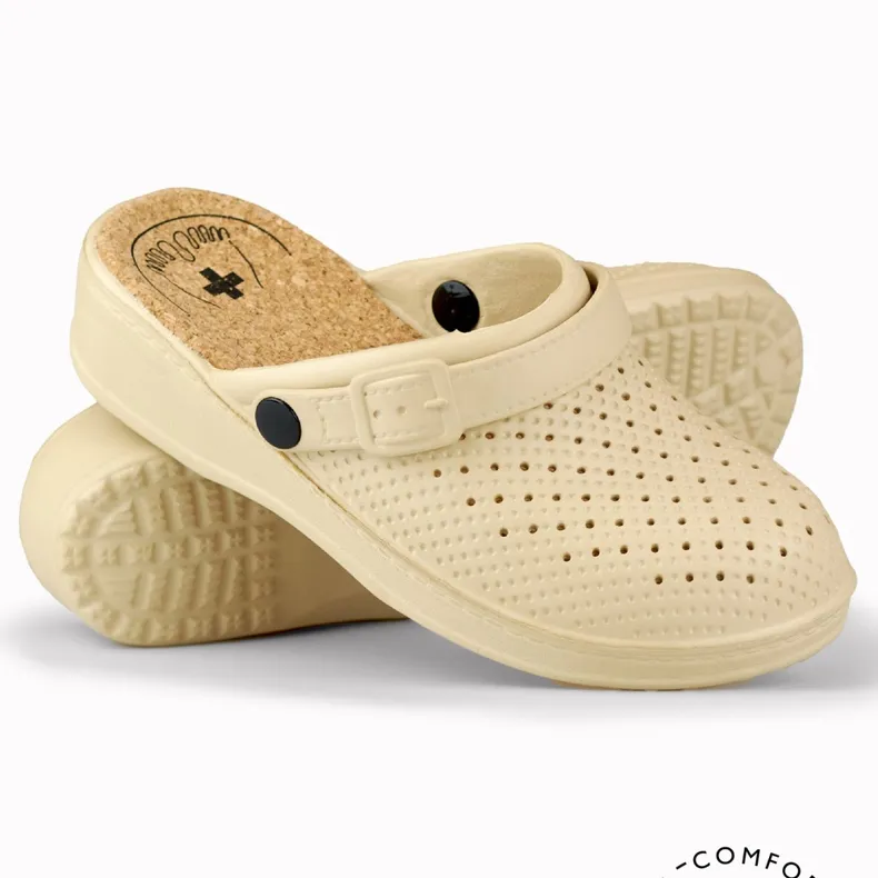 Chaussons femme confortables avec doigts recouverts beige