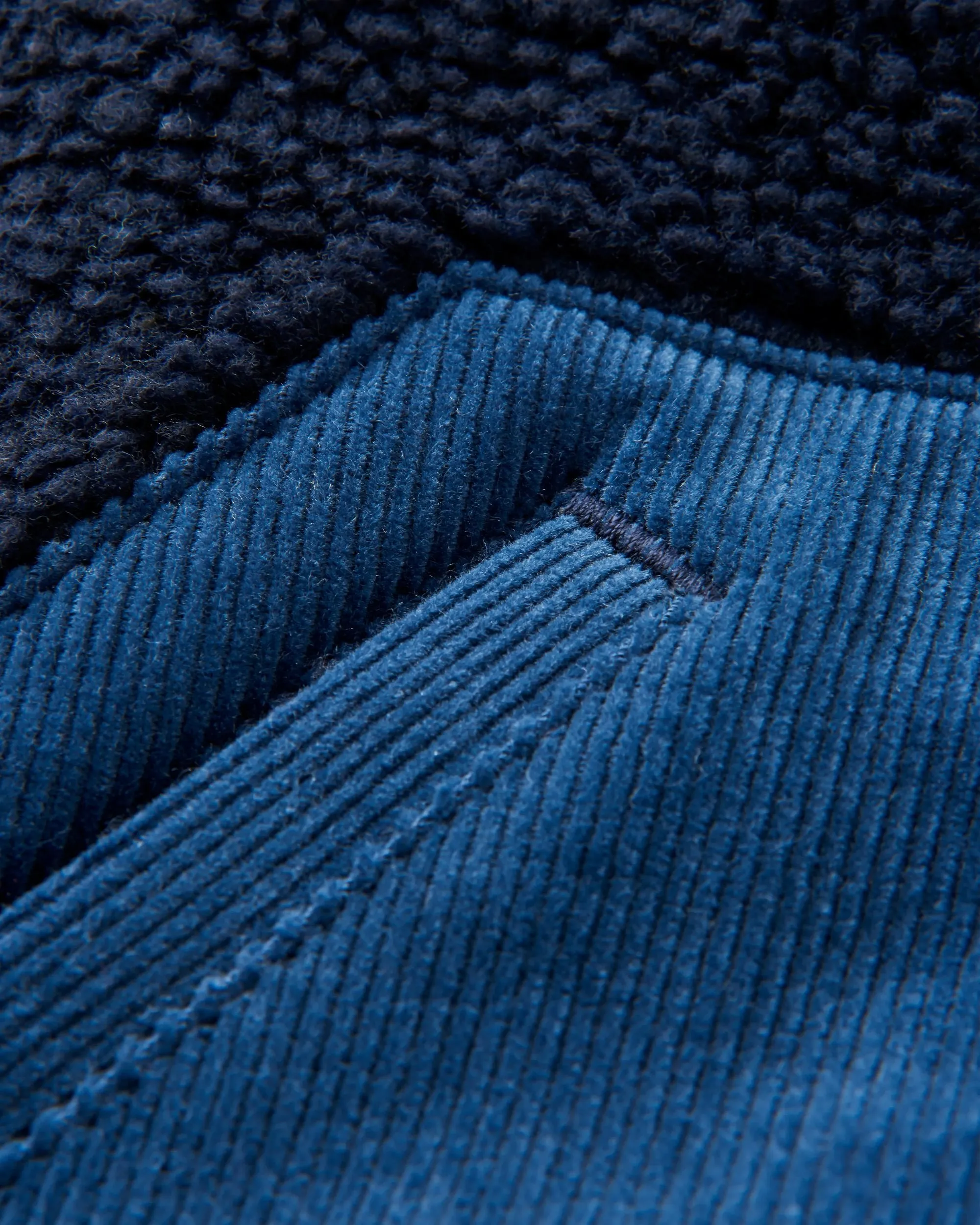 Clover Sherpa Fleece Doublé Coton Recyclé - Bleu Marine Foncé