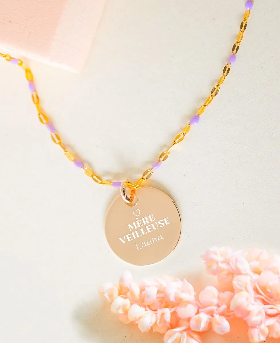 Collier Mère-veilleuse et prénom personnalisé