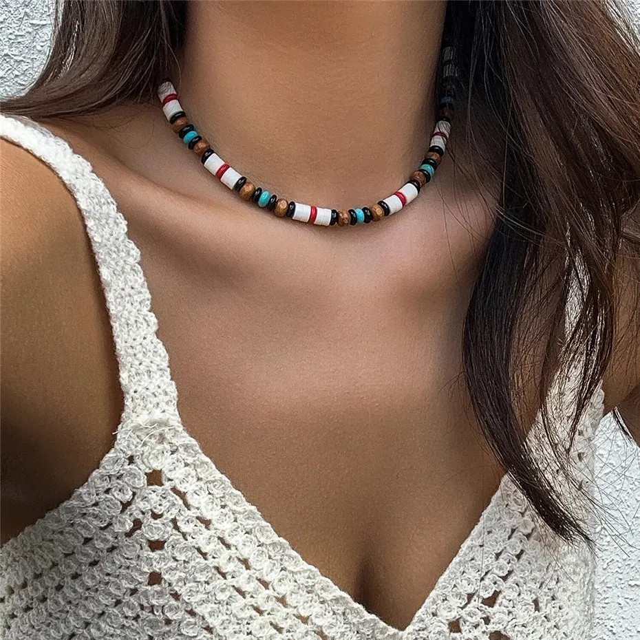 Collier Style Surfeur Femme Ras de Cou
