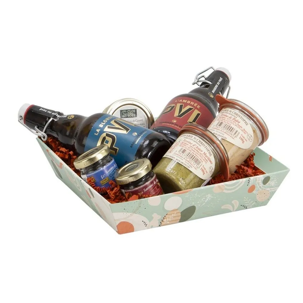 Corbeille carton carree spring 22x22x5