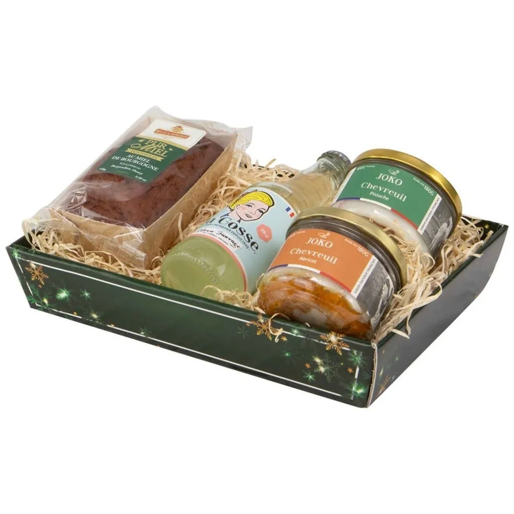 Corbeille carton rectangulaire noel verdoyant 28,5x21x5,5cm