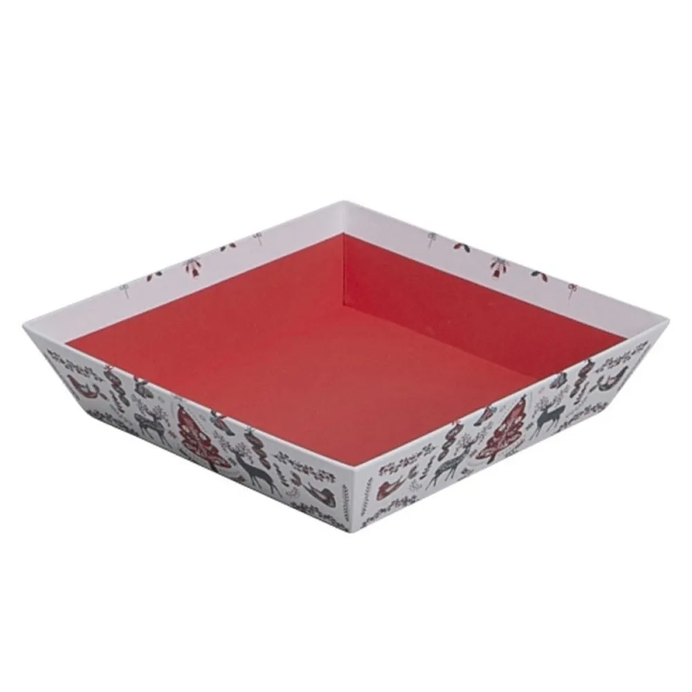 Corbeille noel carton carree scandinave 22x22x5