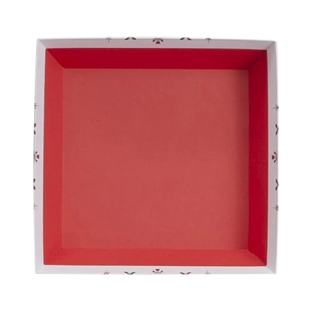 Corbeille noel carton carree scandinave 22x22x5