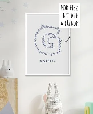 Coussin Initiale et prénom de l'enfant personnalisé