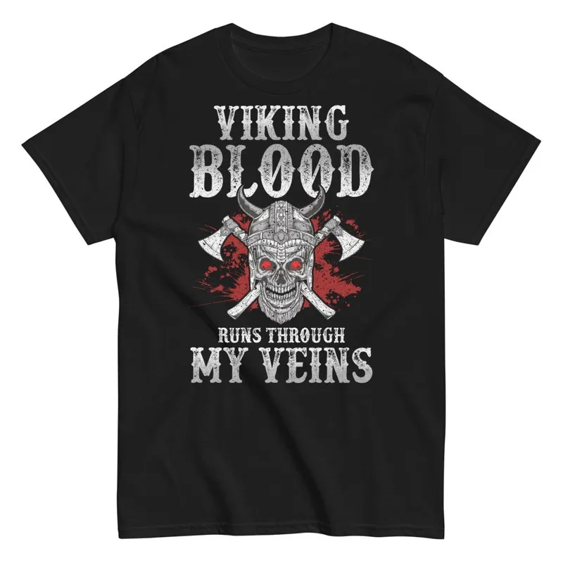 Crâne Viking Sang et Haches - T-SHIRTS