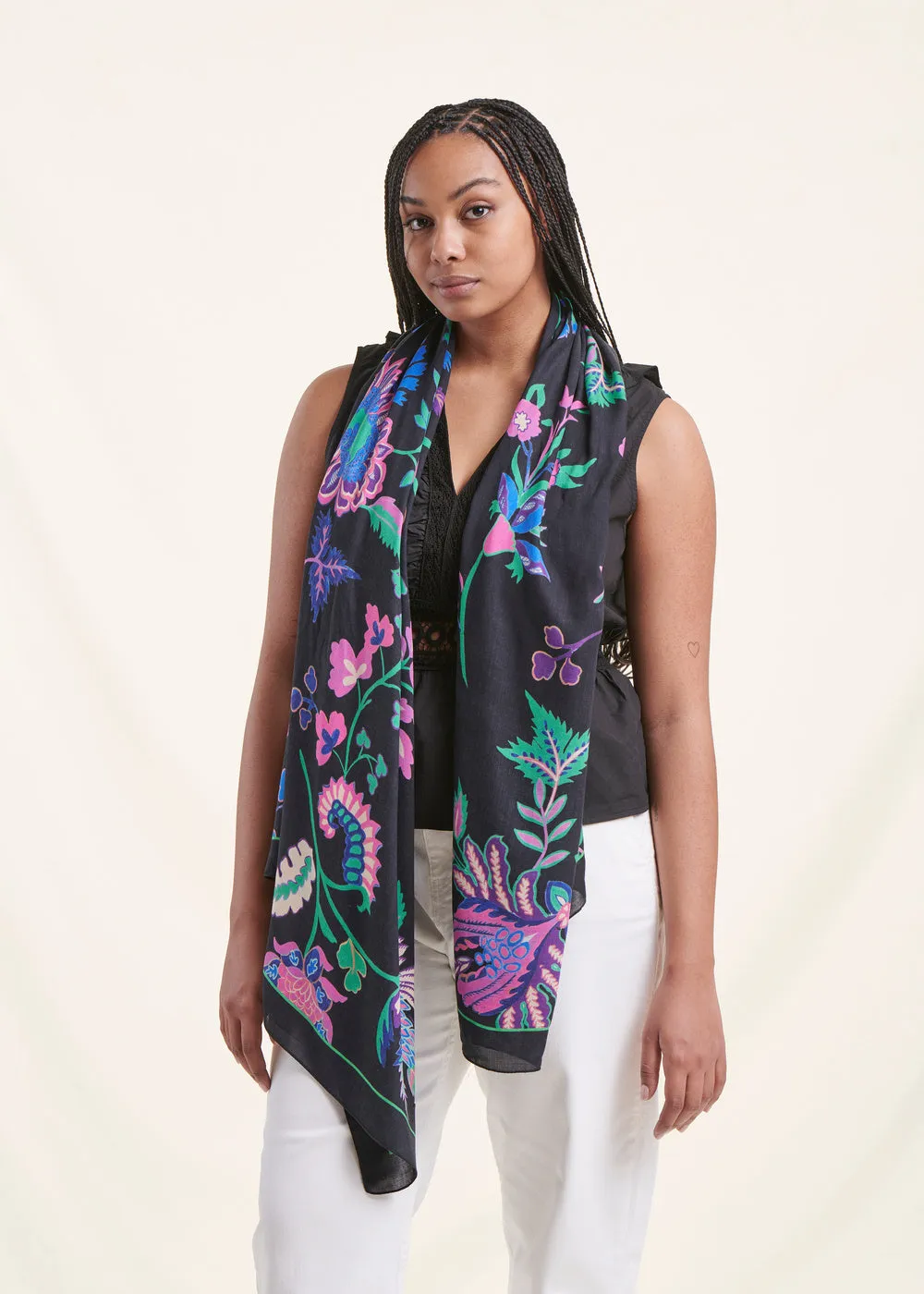 Foulard imprimé noir