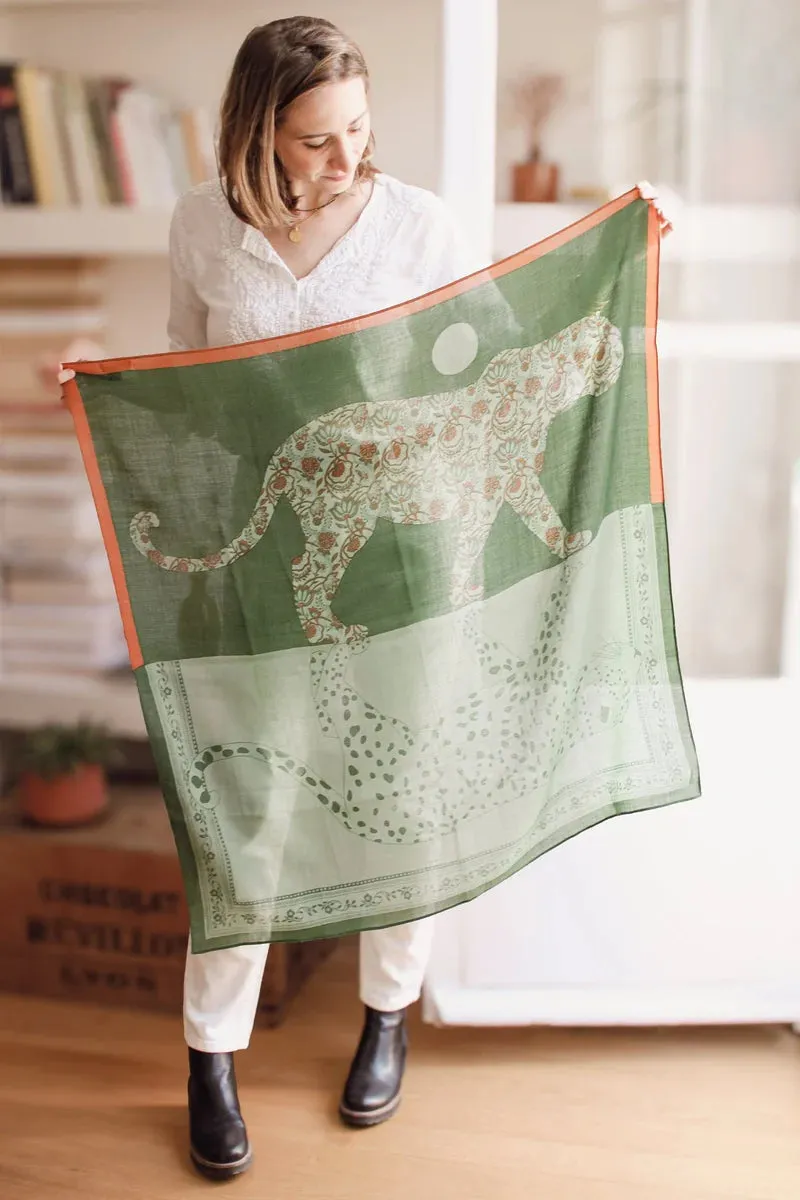 Foulard Laine - Reflet - Vert BOULBAR