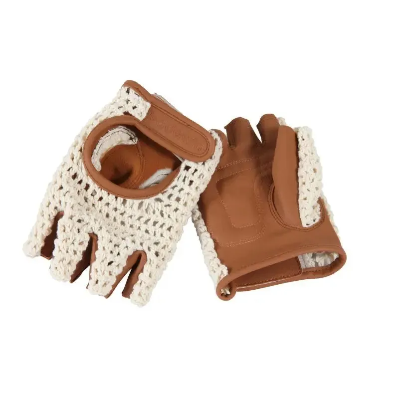 Gants de vélo mitaines beige - Badawin