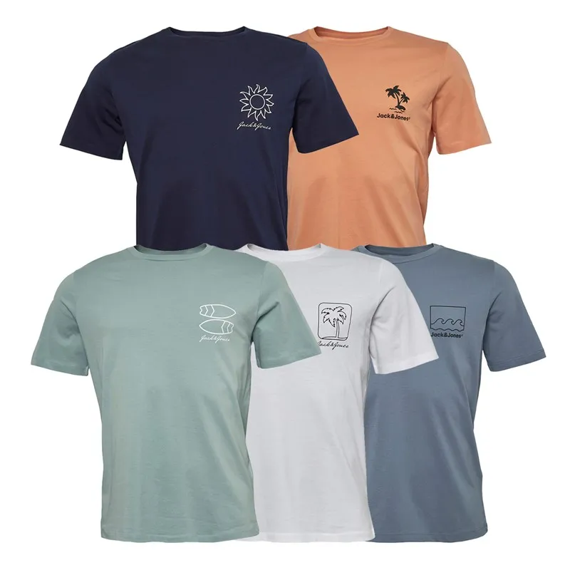JACK AND JONES T-Shirts Beach Homme Multicolore