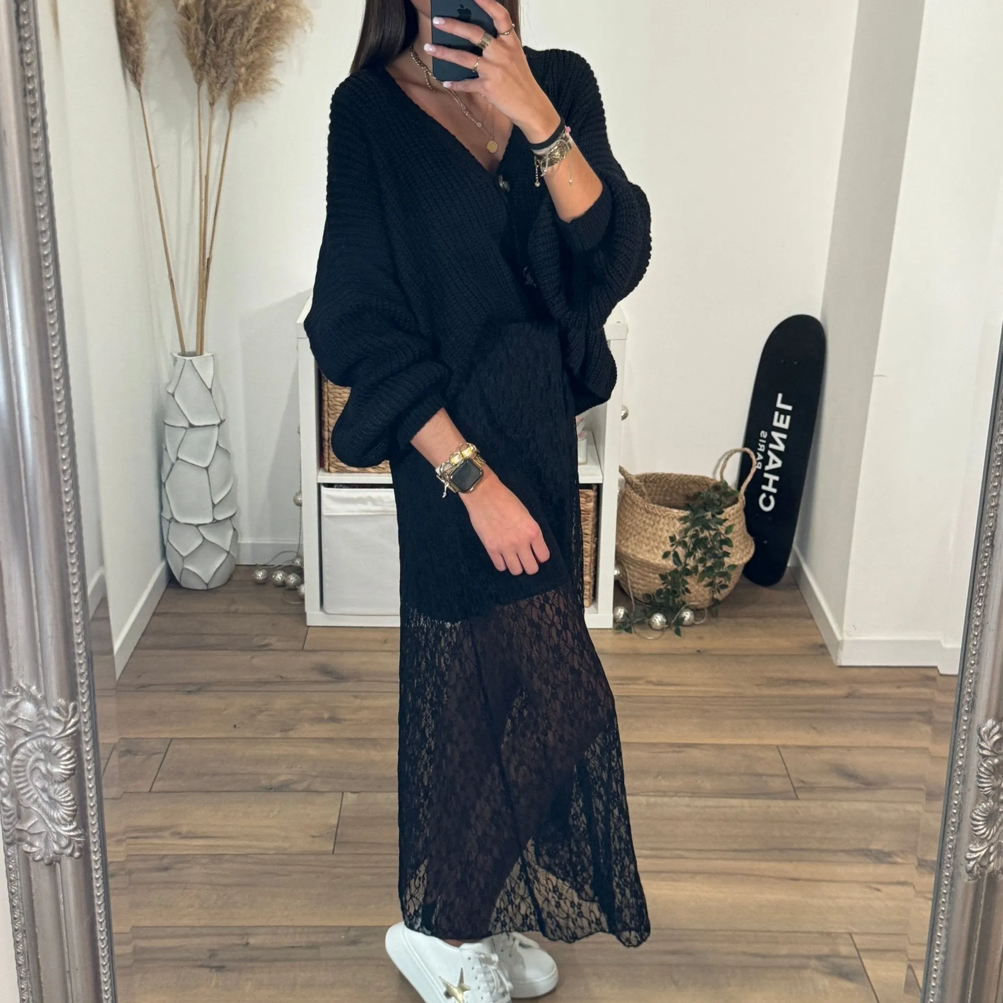 JUPE NOIRE DENTELLE DANIELA