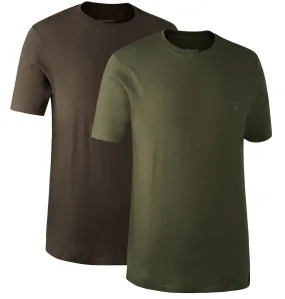 Lot de 2 tee-shirts kaki et marron Deerhunter