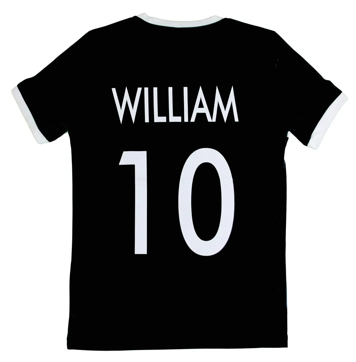 Maillot foot enfant personnalisé avec votre prénom - noir et blanc 