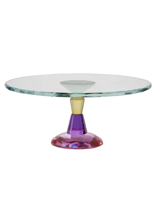 Miss Etoile Colored Glass Cake Stand - Trouva