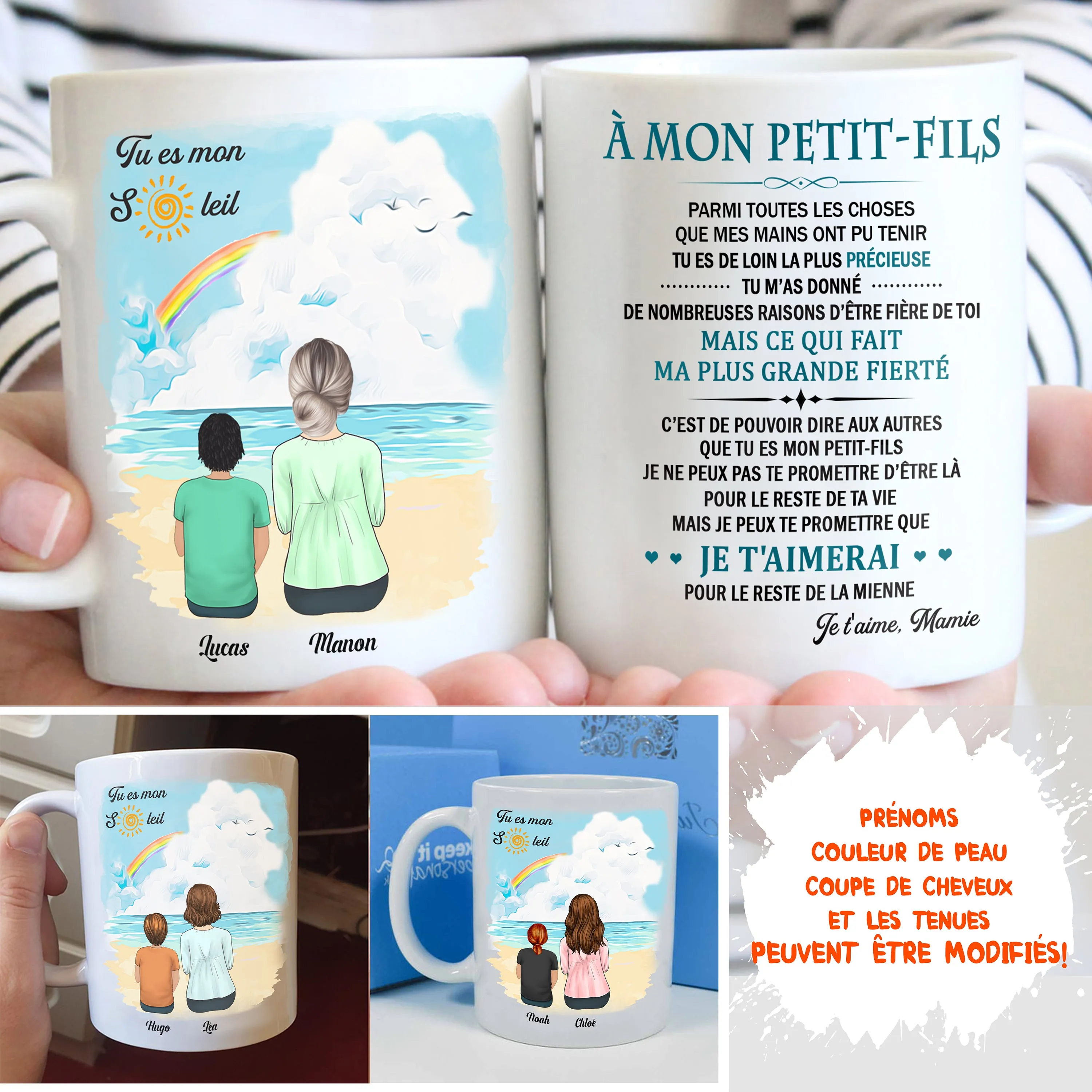 Mug Personnalisé - Petit-fils Mamie - Tu Es Mon Soleil