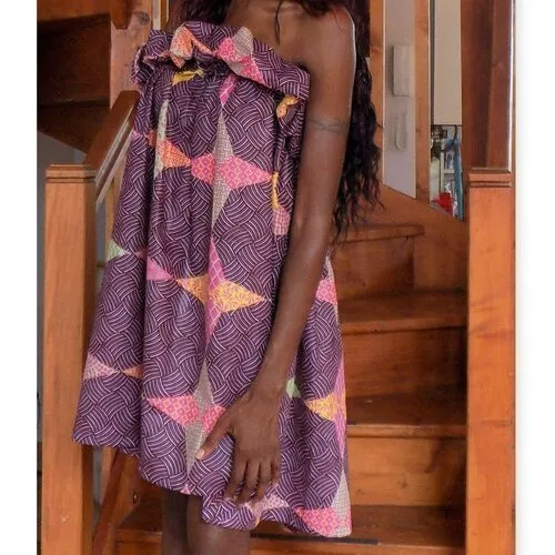 Originale robe afrowax !! waxstar !! en coton multicolore taille 38/40 long 77cm belicious-delicious-creation