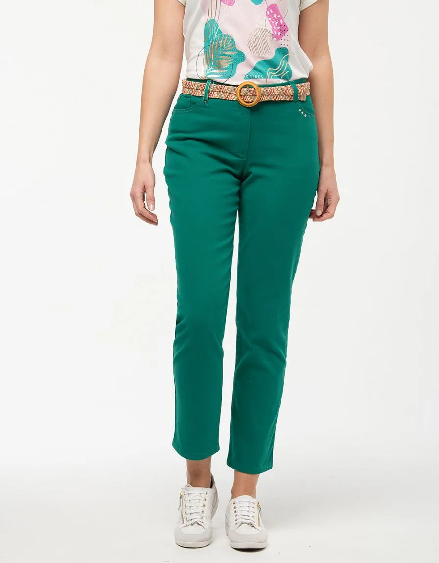 Pantalon en coton vert