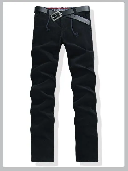 Pantalon jeans pour homme avec interieur doublé velours - Noir