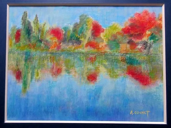 Pastel A .Couret peintre Gardois  creation des années 1980