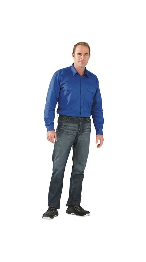 Planam shirts chemise sergé manche 1/1 bleu moyen taille 41/42 0407041 acheter à bas prix 