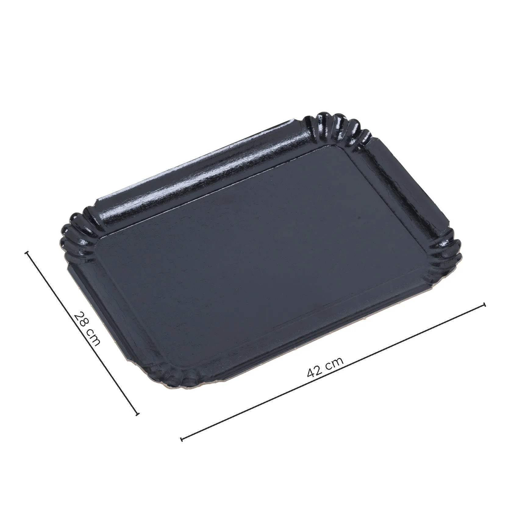 Plateau traiteur carton noir - par 25