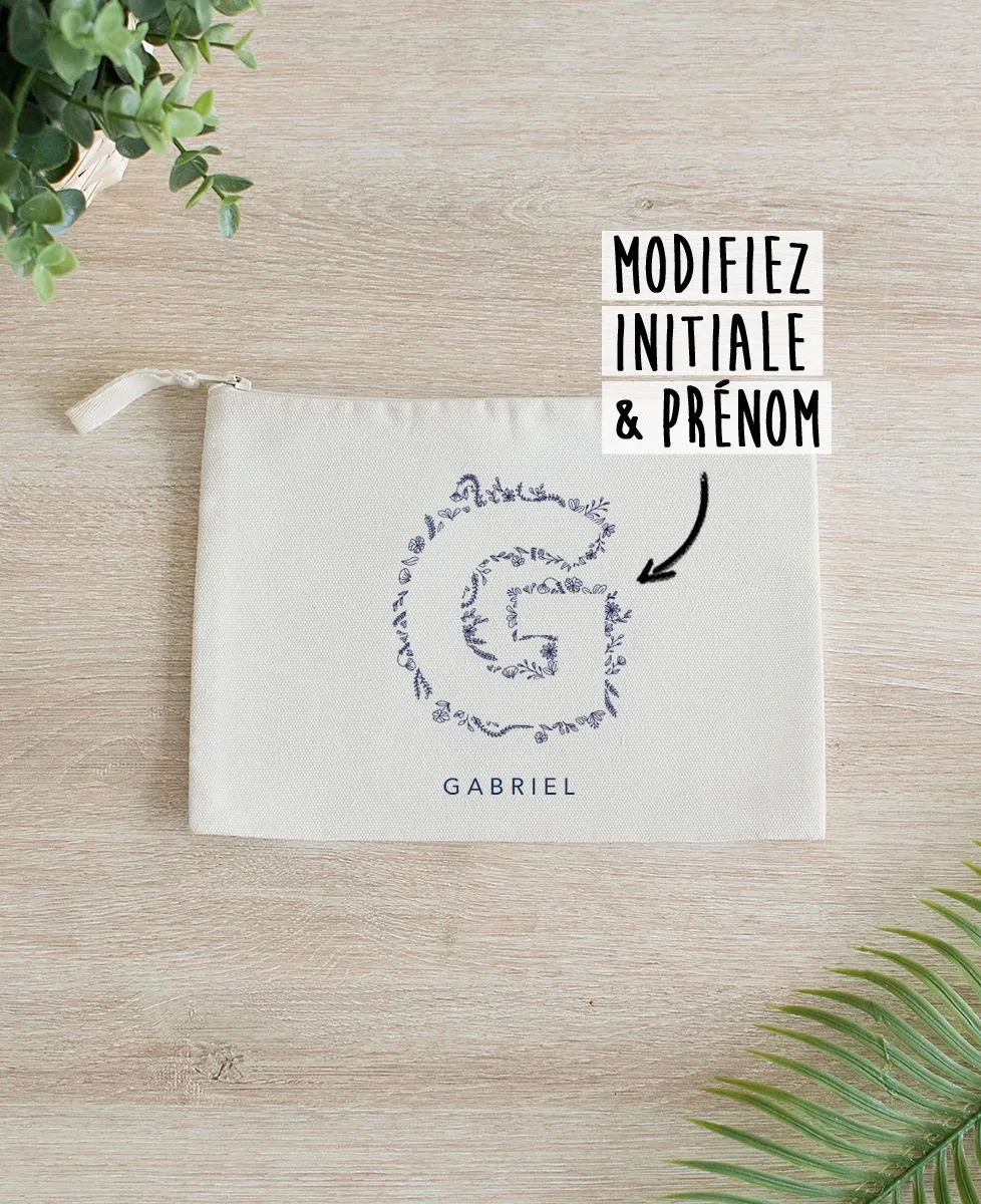 Pochette Initiale et prénom de l'enfant personnalisé