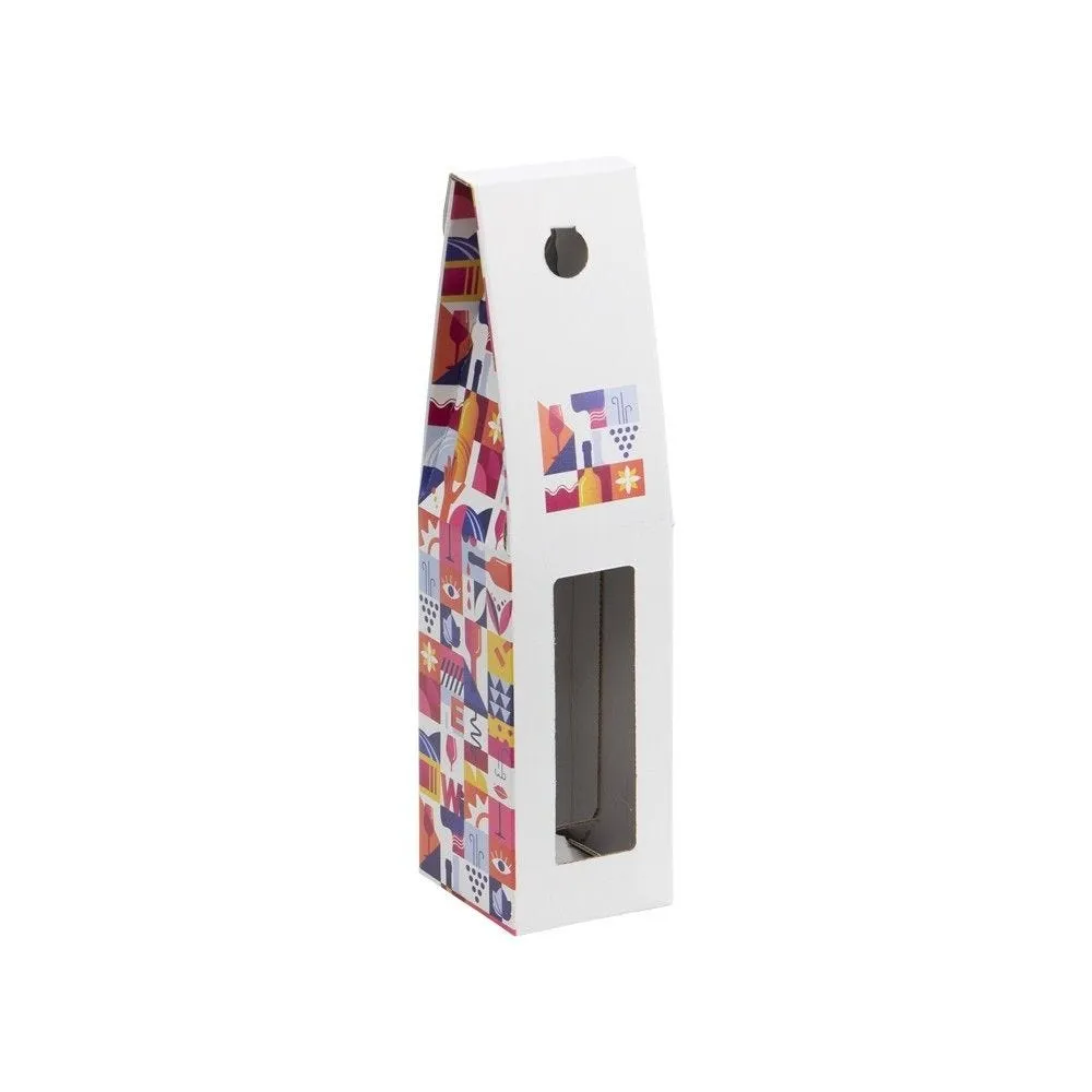 Porte-bouteilles rectangulaire carton escapade 9x9x38cm