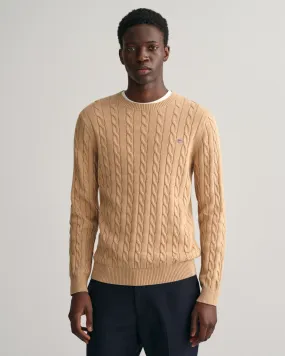 Pull ras du cou en maille de coton torsadée