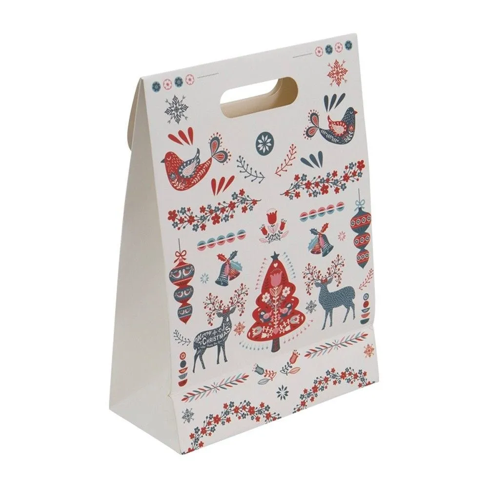 Sac carton scandinave noël 19x9x27cm