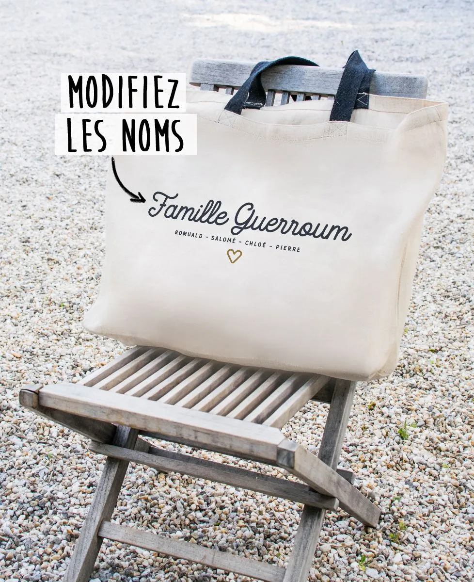 Sac XXL Famille prénom personnalisé