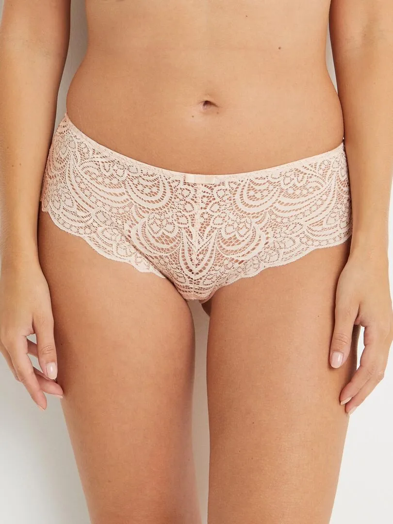 Shorty dentelle Dentelle - RougeGorge Lingerie - Beige