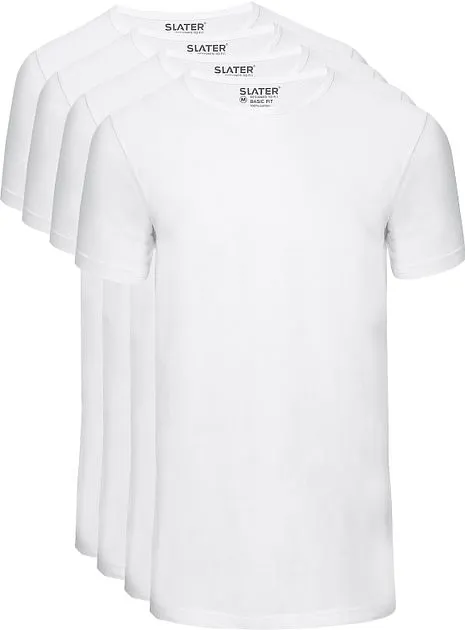 Slater T-shirts Basique Lot de 4 Blanc 7500 commander en lig
