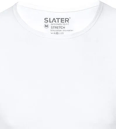 Slater T-shirts Lot de 2 Stretch Blanc 6500 commander en lig