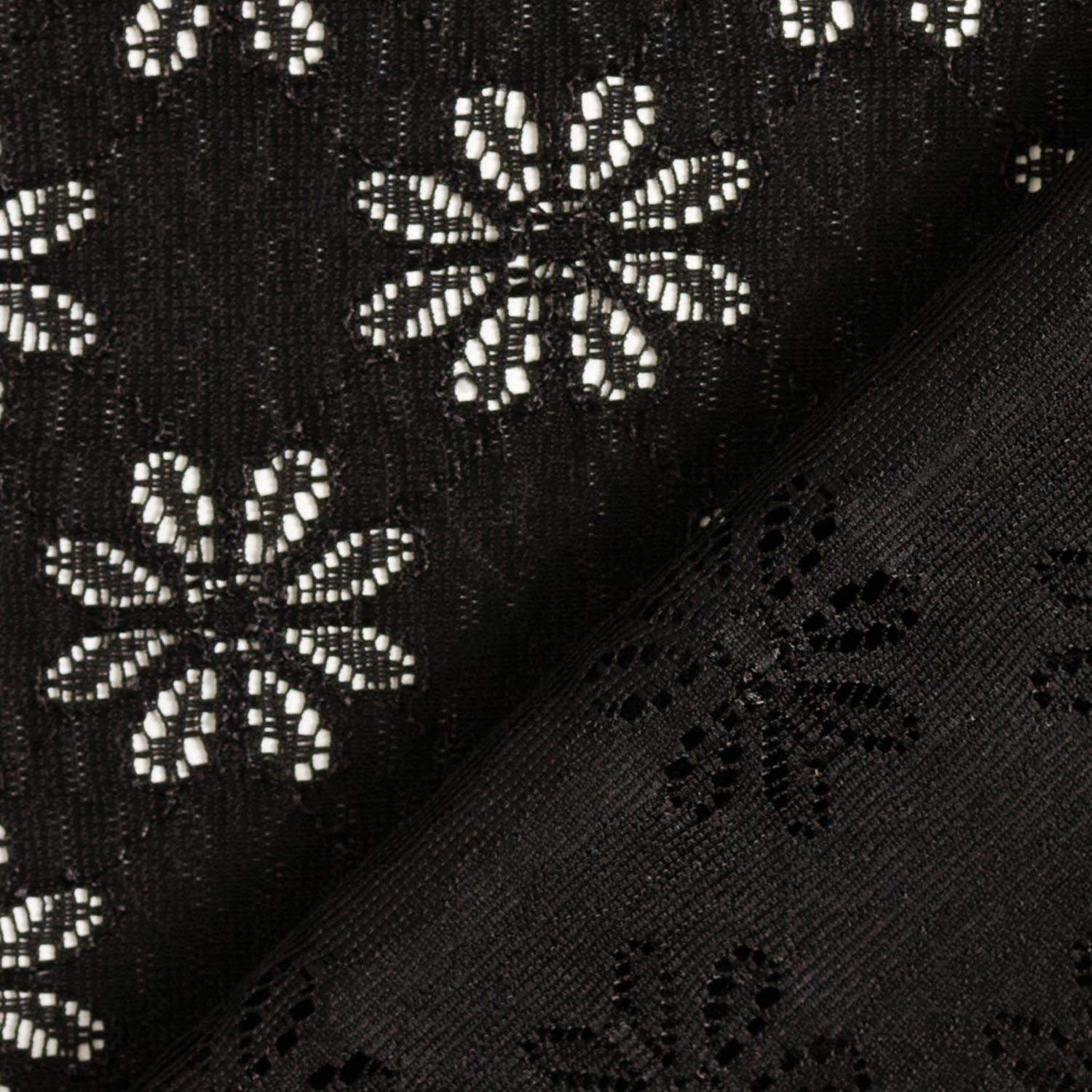 Stretch Fleurs en dentelle – noir