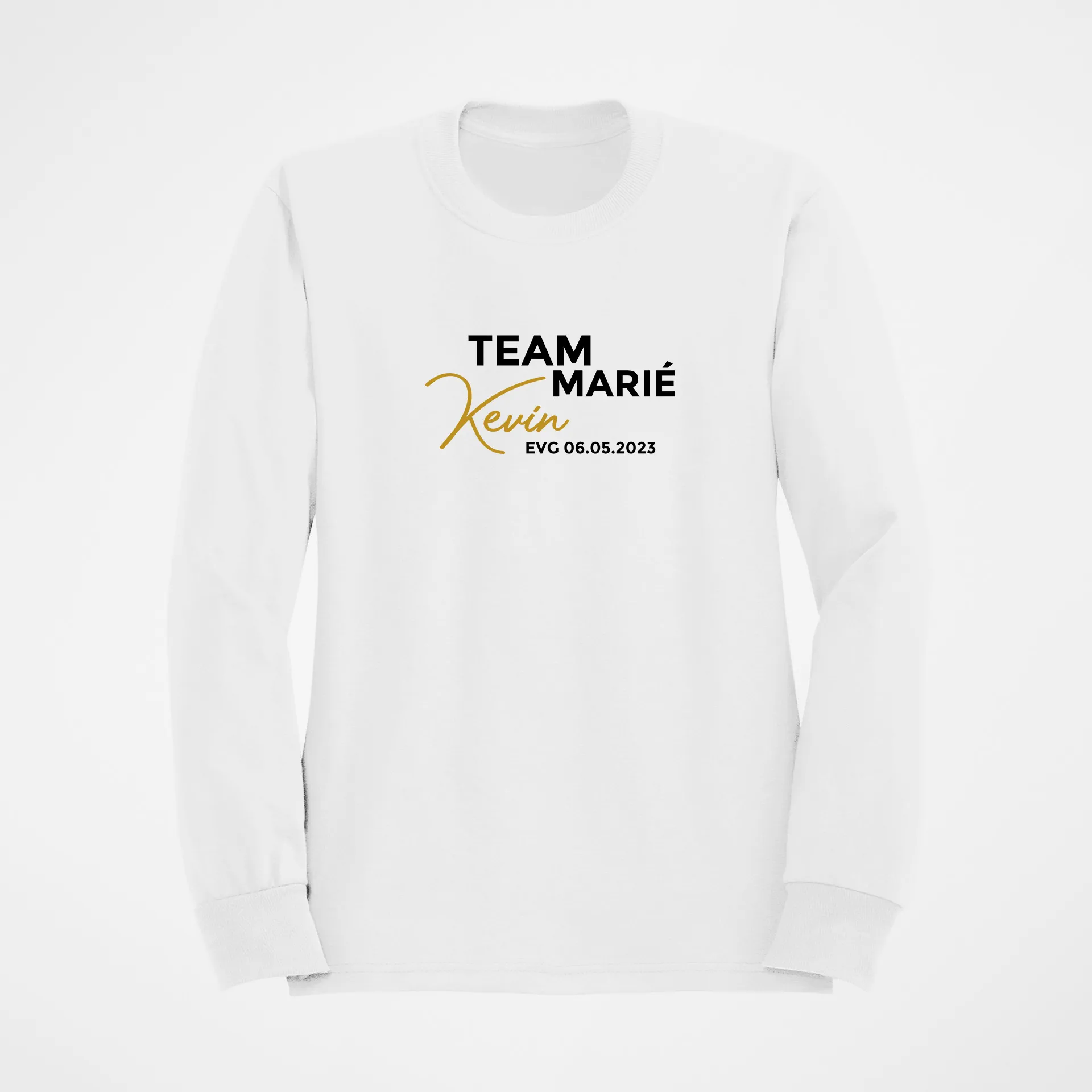 Sweat Team Marié personnalisable – Prénom + date EVG