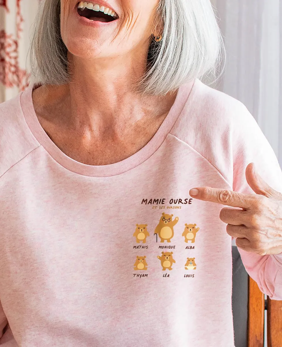 Sweatshirt femme Mamie ourse et ses oursons