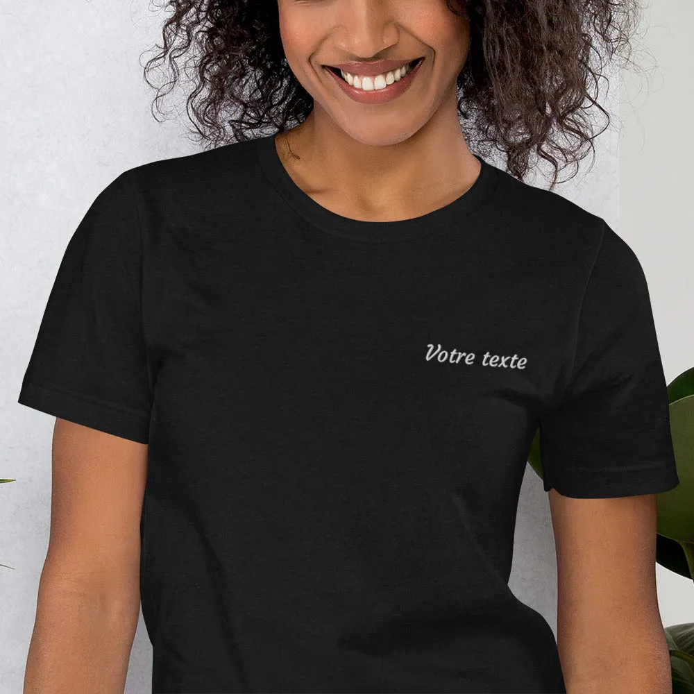 T-shirt Prénom brodé personnalisable à Manches Courtes