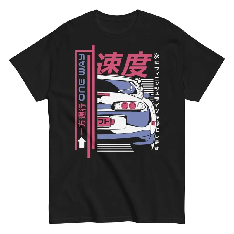 T-shirt Voiture Tuning Drifting avec Lettres Kanji - T-SHIRTS